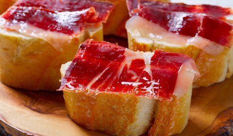 Iberico ham and serrano ham